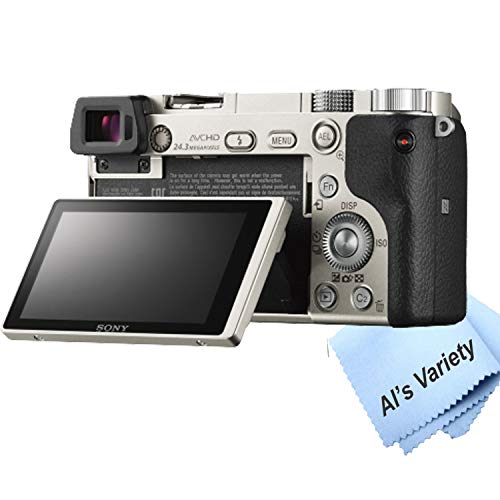 Sony Alpha a6000 (Silver) Mirrorless Digital Camera with 16-50mm Lens + 32GB Card, Tripod, Case, and More (18pc Bundle)