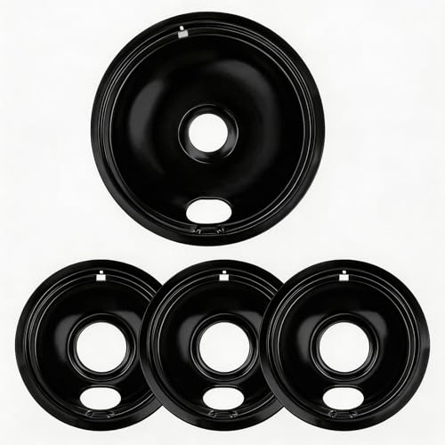 Black Electric Stove Drip Pans Set, 3 Small 1 Large Universal Replacement Drip Pans for Electric Stove Top,Easy to Clean Compatible with Most Standard Electric Ranges