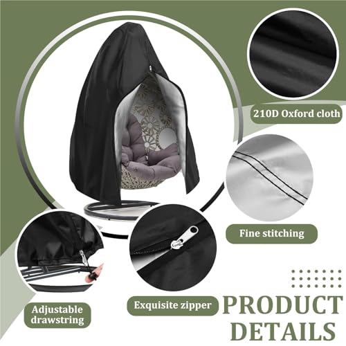 Funda para silla de patio tipo huevo de tela Oxford impermeable de alta gama 6