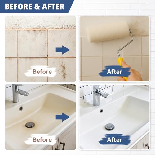 DWIL Tub Paint, Kit para Reparación de Bañera y Azulejos con Herramientas, Pintura para Bañera de Base Acuosa y Bajo Olor, Fácil de Usar para Lavabo, Baño y Ducha, Semi-Brillante Blanco 35oz para 50-55 m2 miniatura 3