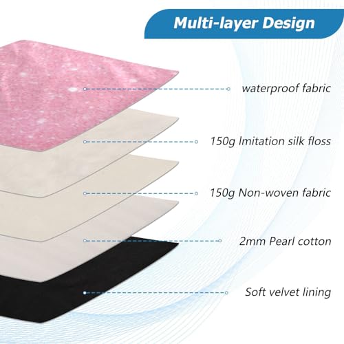 Funda para portátil de 13 a 14 pulgadas impermeable rosa con brillo miniatura 4