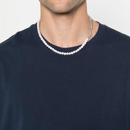 GAVU Men's Shell Pearl Beaded Necklace, Pearl Chain Necklace for Men - Image 3