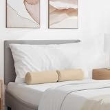 Basinlix Set aus Zwei cremefarbenen Bolsterkissen mit Ø 15 x 40 cm aus Mikrofaserstoff für Wohnzimmer, Schlafzimmer und Büro, ideal als Dekoration, Sitzpolster oder Bankauflage für Komfort und Stil