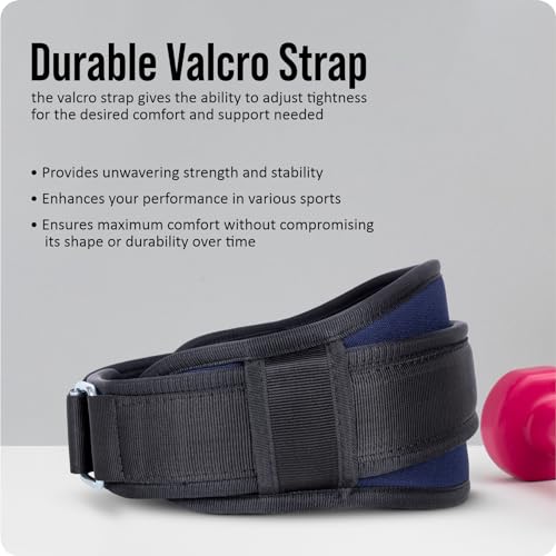 Image of Vector X Go Fit 6 Inch Weight Lifting Gym Belt Quick Locking Gym Belt Fitness Weightlifting Belt for Squats, Weightlifting and Strength Training (Navy, XL)