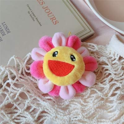 Amazon 韓国素敵な太陽の花布カラフルなペンダント笑顔の顔女性のための学生デイリーパーティーラウンド花束ブローチ ブローチ 通販