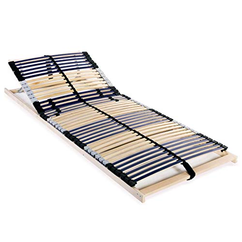 Tidyard Comfortable Slatted Bed Base with 42 Slats 7 Zones 80x200 cm FSC Type C