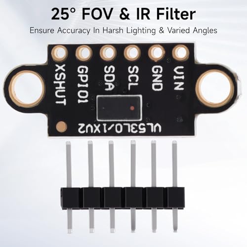 5 Pcs VL53L0X Lidar Sensor 2m Range High Precision Single-Point Distance Sensor Compact Lightweight ToF Module with I2C Interface for Arduino Raspberry Pi Robot IoT Projects Smart Homes GY-VL53L0XV2 - Image 4
