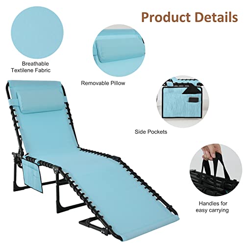 Bain de soleil inclinable 3 positions ABCCANOPY pliable bleu - 5