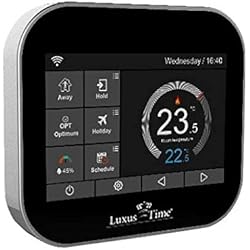 Ventilador Agua Tiger LX-MC6 - Termostato de habitación con pantalla táctil para calefacción por suelo radiante, agua caliente con aplicación, WiFi en negro Amazone Alexa Google Home Smart Home Luxus-Time