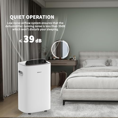 Image of Shinco 86 Pints Dehumidifier for Home and Basements, 5000 Sq.Ft Dehumidifiers with Drain Hose, Auto or Manual Drainage, Auto Defrost, Quietly Remove Moisture, Intelligent Humidity Control, 24HR Timer