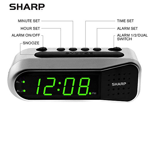 image for Sharp Digital Alarm Clock - Ascending Alarm Begins Faintly and Grows I