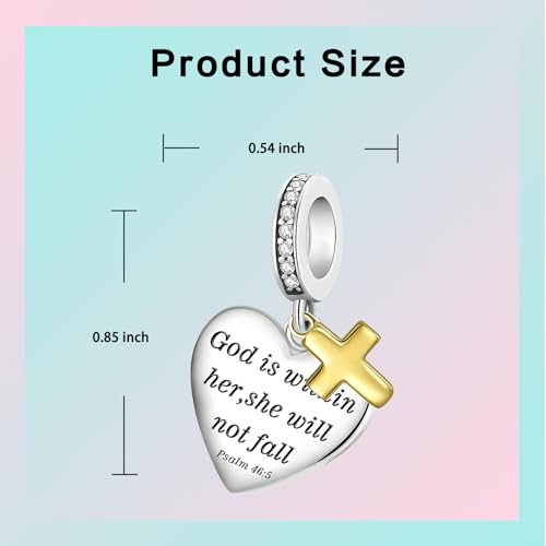 Image of LUXILLA Love You Best Friend Grandma Wife Heart Charm 925 Sterling Silver Charms Fit for Bracelets Necklace Jewelry Gift for Women