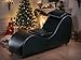 ijuicy Yoga Chair for Adults, Faux Leather Chaise Lounge with Adjustable Cushions, Modern Ergonomic S Curved Chaise Lounge Chair Indoor for Stretching, Relaxation - Black