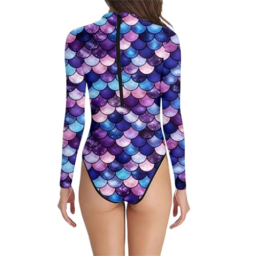 Maillot de bain à manches longues col haut idéal pour nager à la plage