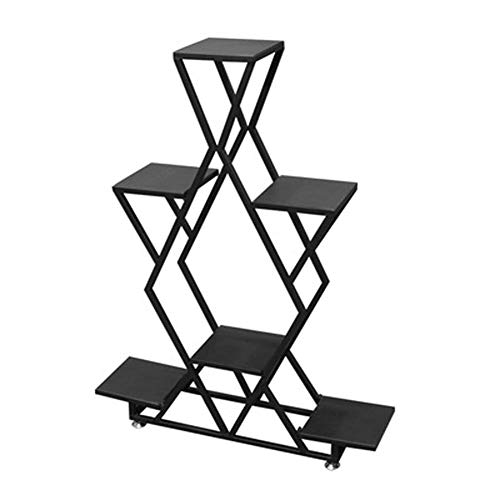 WAJI Net red indoor wrought iron flower stand Milk tea shop living room decorative flower pot stand Green radish sapphire potted shelf-3