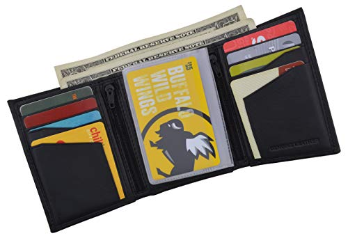RFID Tested Men's Credit Card ID Holder Trifold Premium Leather Wallet2