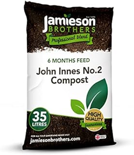 John Innes No 2 Potting-On Compost 35L bag - Enriched Professional Formula which includes 6 months feeding as standard - For Vegetables & Flowers - By Jamieson Brothers