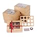 Jespeker 12 Scatole per Cupcake Scatole da Forno in Carta Kraft Scatole per Muffin con Finestra Trasparente e Inserti per 12 Cupcake per Dessert, Muffin, Ciambella, Macaron