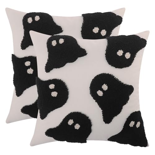 Tosleo 2 Stück Halloween Kissenbezüge 45 x 45 cm Lustig Tufteter...