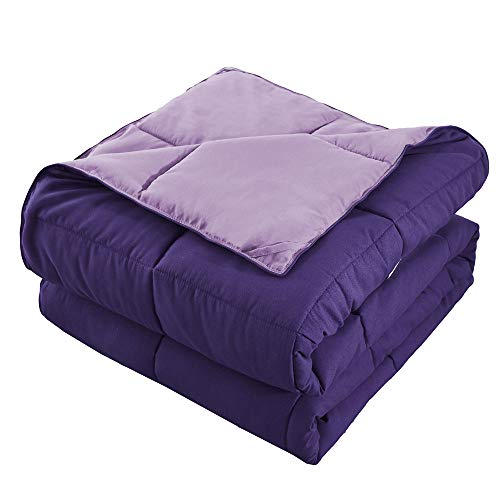 Edredón reversible de algodón egipcio morado lavanda cuna de cama de 600 hilos 3