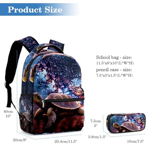 Sac à dos Art Tortue étoilée Galaxie pour transporter les cours du collège au lycée