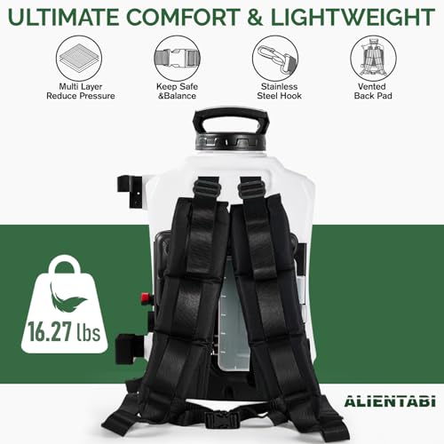 Backpack Sprayer 4 Gallon, Self-Cleaning Battery Powered Backpack Sprayer for Weeding, Cleaning, No Gear Limit, Variable Pressure