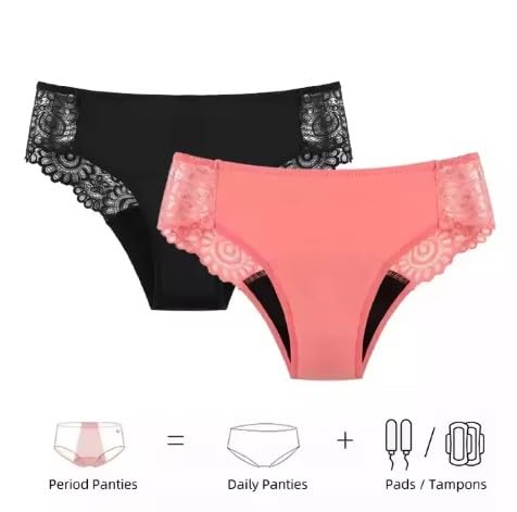 VEINTITRÉS Braga Menstrual Reutilizable para Mujer con Encaje Lace Light – Tiro Alto – Absorbente, Antifugas y Antiodor – Flujo Leve – Ropa Interior Menstrual Lavable, Cómoda y Discreta — view 3
