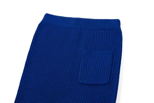 Image of chouyatou Women's Turtleneck 2 Piece Outfits Ribbed Knit Sweater Midi Pencil Skirt Set