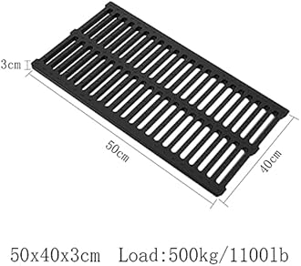 Drain Channel Strainers, Sewer Cover Grates, Kitchen Sewage Ditch，Trench Drainage, Linear Drain, Regular Trench Drain, for Garage Driveway Lawn (Color : Black, Size : 50x40x3cm)