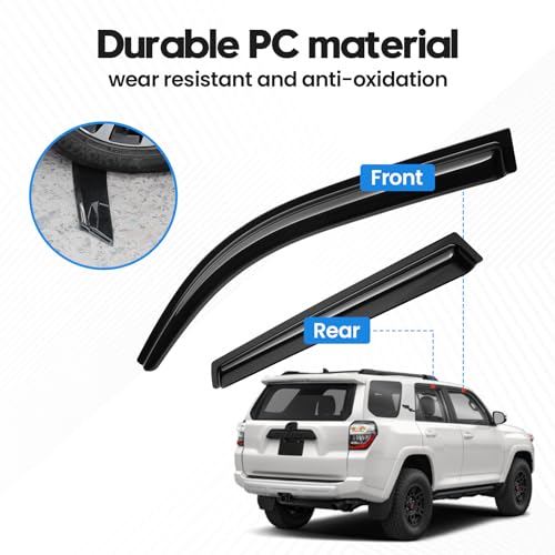 Image of 4Runner Rain Guard - Window Visors for Toyota 4Runner 2010-2024, Out-Channel Side Window Rain Guards for 4Runner, 4PCS, Black, Car Accessories