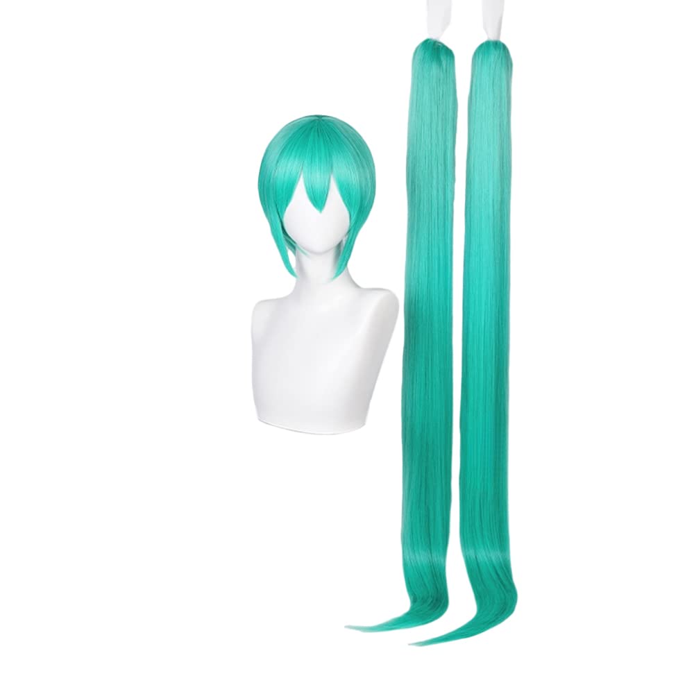 Amazon.co.jp: コスプレウィッグ ミク バンス付き グリーン 耐熱