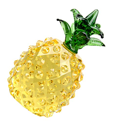 Kesyoo Pineapple Statue Crystal Pineapple Bling Shiny Fruit Sculpture Model Photo Prop Collectible Tropical Fruit Figure Table Arrangement Centerpiece For Home Wedding Shop Fruit Statue #TOP29