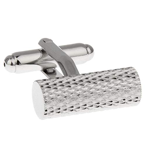 Mancuernillas Daesar para camisa diseño diamante cilíndrico plata miniatura 3