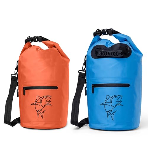 Bolsa seca impermeable pack - bolsa de almacenamiento seca con cierre enrollable para kayak, bote, paddleboarding, viajes a la playa - bolsa impermeable flotante 10l (naranja)