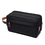 Tumecos Men’s Toiletry Bag Leather Waxed Canvas Shaving Dopp Kit Travel Accessories Organizer Bag...