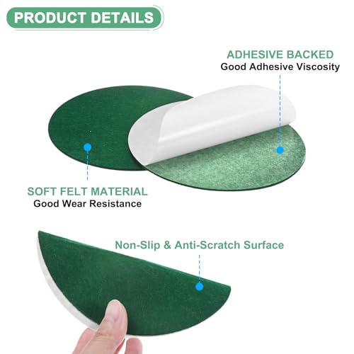 Base de lámpara de fieltro M METERXITY, pack de 20 almohadillas verdes autoadhesivas de 5.5" 3