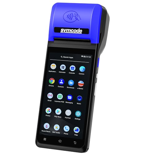 symcode Thermal POS Receipt Printer with Android 8.0 OS 5.5" Touch Screen Terminal Handheld PDA Printer, Support Wi-Fi Bluetooth, Support Loyverse, Kyte, iReap, Built-in Google Play