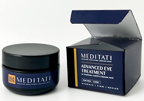 Meditati For Men | For Dark Circles, Crow's Feet, Wrinkles, And Under Eye Puffiness. Potent, Anti-Aging, Natural And Organic Ingredients. Advanced Eye Treatment. Unscented, 0.5 Oz #TOP3