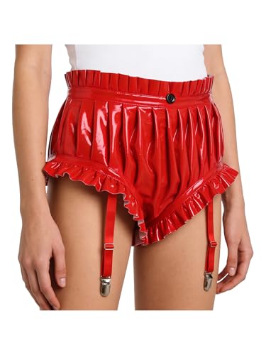 Shorts en cuir synthétique pour festival gothique et soirée Lolita