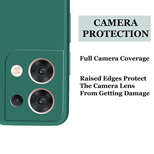 Image of A rtistque Liquid TPU Silicone Matte Shockproof Flexible with Camera Protection Soft Back Cover Case for Oppo Reno 8 Pro 5G - Green