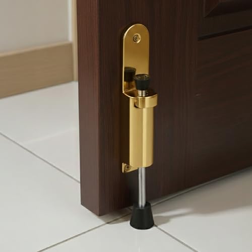 Image of LAPO Elegant Pedal Operated Extendable Door Stopper for Home, Office & Hotel Room, Adjustable Length with User-Friendly Installation, 3 Years Warranty (Gold Finish, Pack of 1)