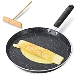 BUECMUE 10.5 Inch Nonstick Crepe Pan with Spreader...