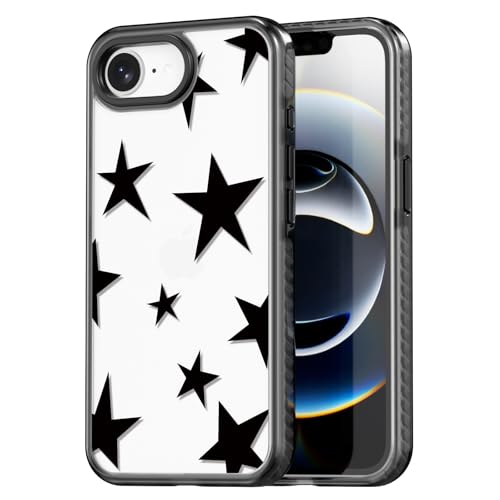 Coque iPhone 16E Rosarnnah antichoc avec motif étoile fun de 6,1 pouces