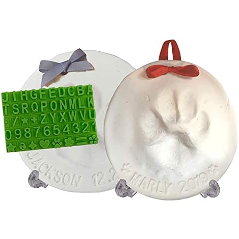 Ultimate Pawprint Keepsake Kit (Makes 2) - Paw Print Christmas Ornament w/ Bonus Personalization Tool & Display Stands! For Dogs, Cats & Pets. Non-toxic. Clay Air-Dries Soft, Light & Uncrackable Cover