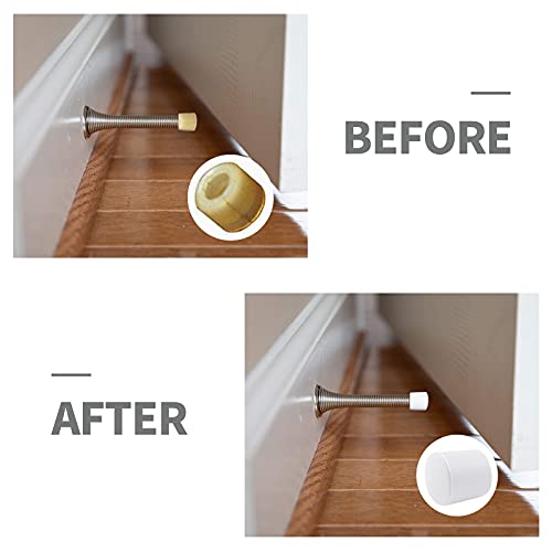 Zorveiio 30 Pcs White Door Stop Bumper Tips, 0.39 Inch Id Rubber Door Stopper Bumpers Door Stop Caps For Door & Wall Protection #TOP4