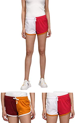 Image of KOTTY Women's Night Shorts(WhiteRed&MaroonYellow,26)