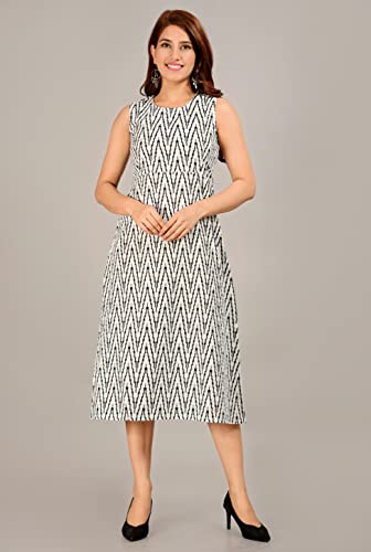 Image of COTLAND Fashions Jaipuri Cotton Flared Strappy Dress with Jacket for Women