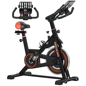 HOMCOM Upright Exercise Bike 8kg Flywheel Indoor Training Cycling Machine Stationary Workout Bicycle with Adjustable Resistance Seat Handlebar LCD Display for Home Gym
