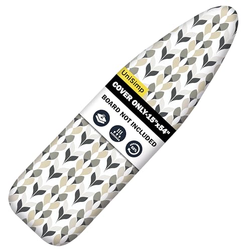 Image of Ironing Board Cover and Pad 15 inchx54 inch Extra Thick Natural Cotton, Scorch and Stain Resistant Padding, Standard Size Iron Board Cover with Fasteners Heavy Duty Elastic Edge, Heatproof Foliage