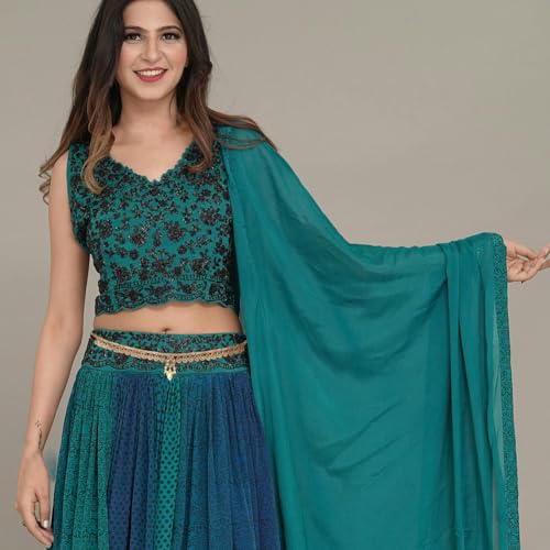 Duel On Jewel Afghan Tribal Waist Belt & Gold Kamarbandh Set, Boho Festival Belly Dance Jewelry, Oxidized Belt with Bells + Gold-Plated Pearl Waist Chain, Adjustable Ethnic Bridal Party Look 6